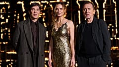 Cillian Murphy, from left, Rebecca Ferguson, and Tim Roth attend the premiere of 'Peaky Blinders: The Immortal Man' in Birmingham, 2 March 2026