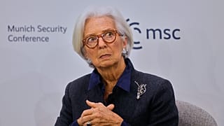 La presidenta del Banco Central Europeo, Christine Lagarde, habla durante la Conferencia de Seguridad de Múnich, Alemania, el domingo 15 de febrero de 2026