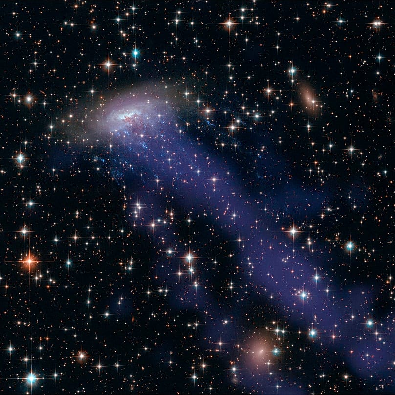Ram pressure stripping of gas from a galaxy in ESO 137-001.