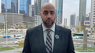 Euronews journalist Aadel Haleem reporting from Doha