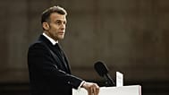 French President Emmanuel Macron delivers a speech next to the submarine 'Le Temeraire' at a Navy base in Crozon, 2 March, 2026