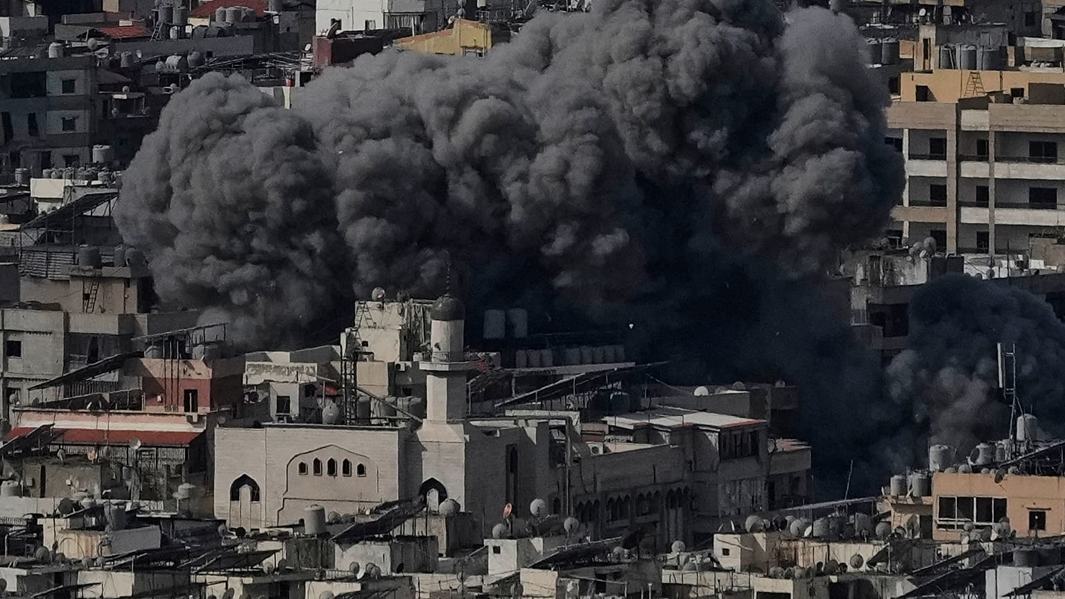 Smoke rises following an Israeli airstrike in Dahiyeh, Beirut's southern suburb