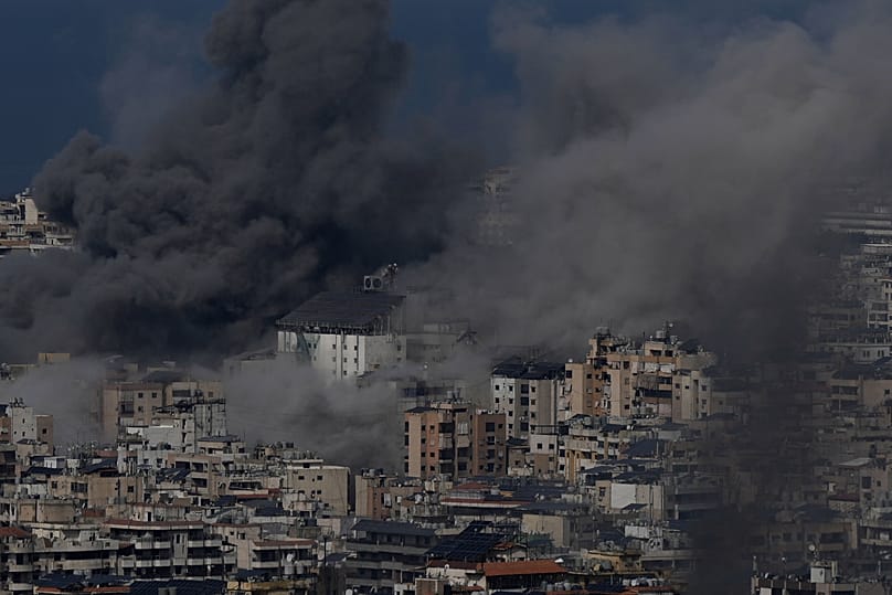 Smoke rises following Israeli airstrikes in Dahiyeh, 4 March, 2026