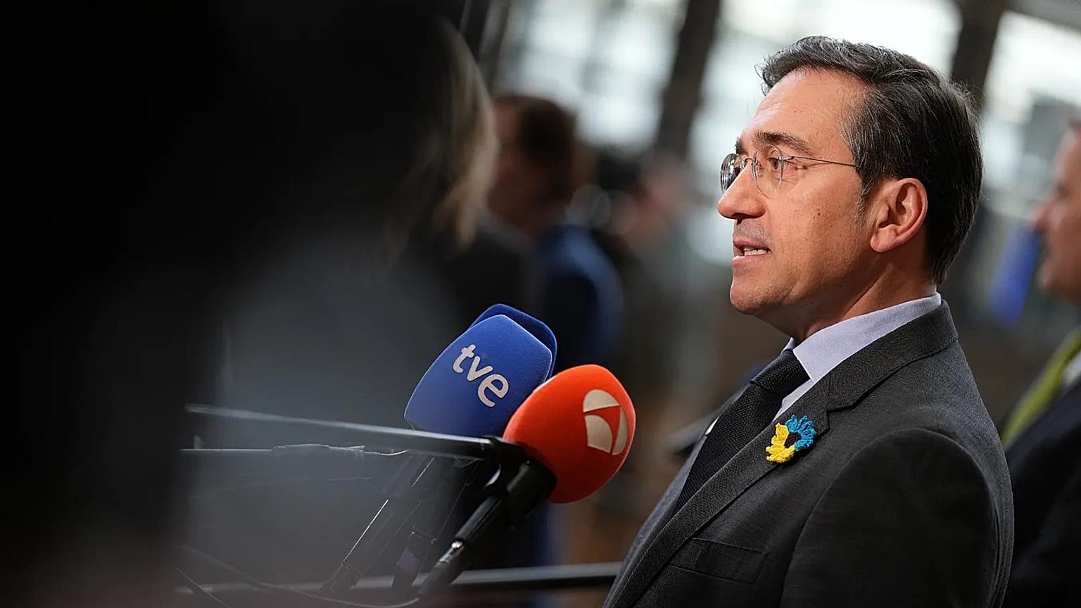 José Manuel Albares, ministro de Asuntos Exteriores de España, durante un Consejo Europeo del 23 de febrero de 2026