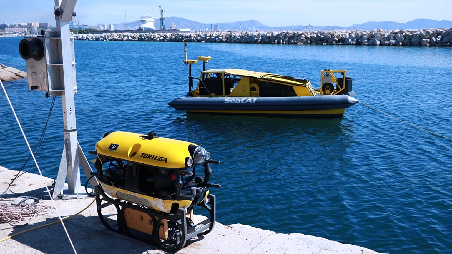 SeaClear technology being used on a recent trial to remove litter from the sea floor.