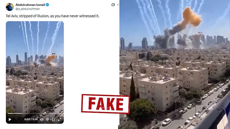 Video claiming to show strike on Tel Aviv is AI-generated. 