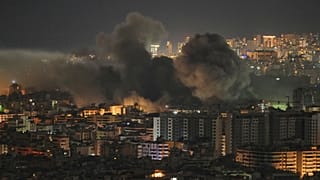 Smoke rises following an Israeli airstrike in the Dahiyeh area of Beirut, Thursday, March 5, 2026