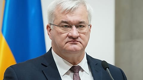 El ministro ucraniano de Asuntos Exteriores, Andrii Sybiha, en Kiev, Ucrania, el viernes 6 de febrero de 2026. (AP Photo/Serge