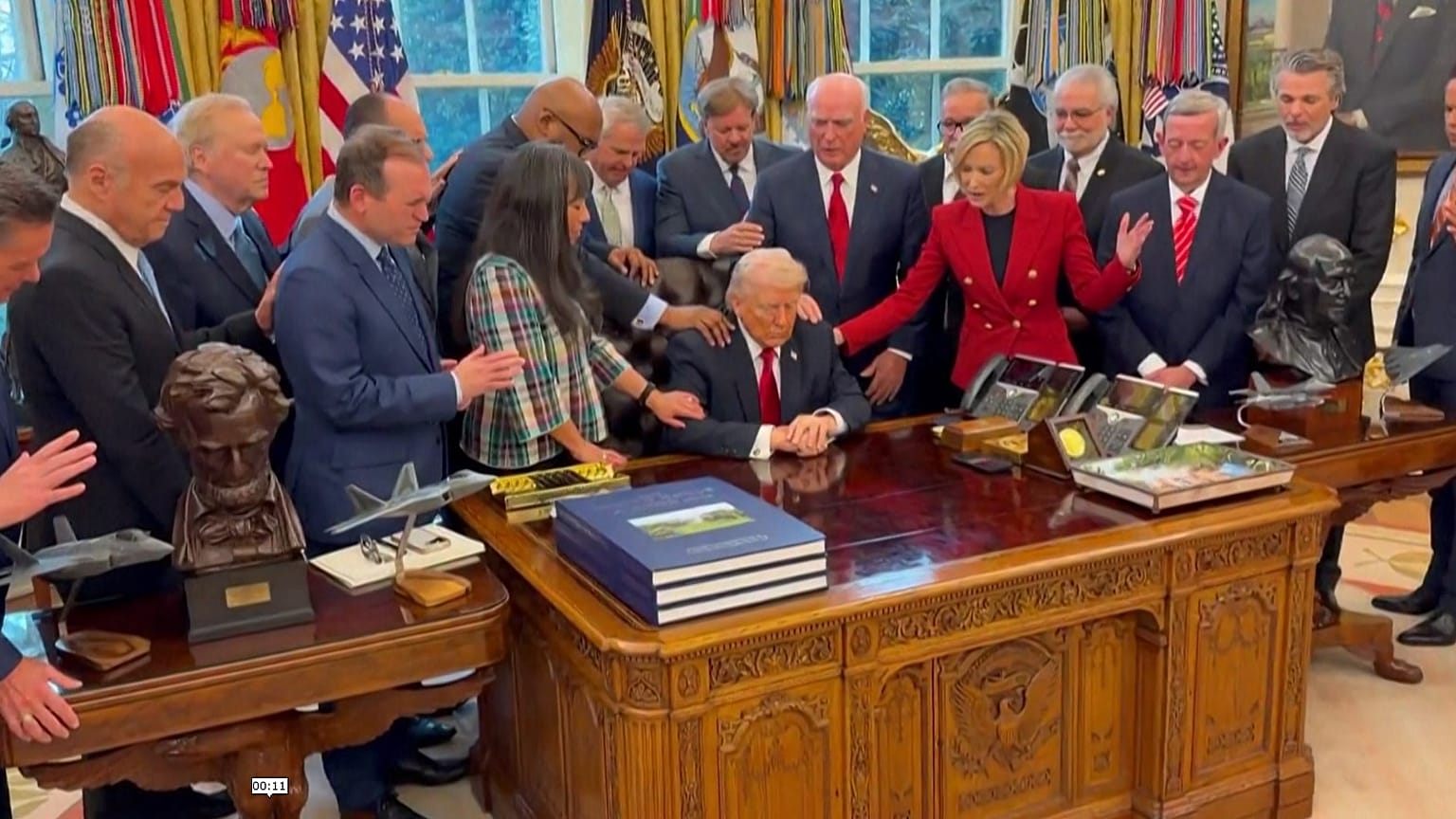 Trump adviser releases video of faith leaders praying over Trump in Oval Office