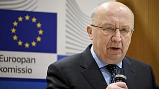 EU Commissioner for Defence and Space Andrius Kubilius in Helsinki, on 21 Feb 2025. 