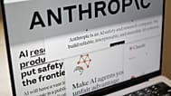 Pages from the Anthropic website and the company's logo are displayed on a computer screen in New York on Thursday, Feb. 26, 2026. 