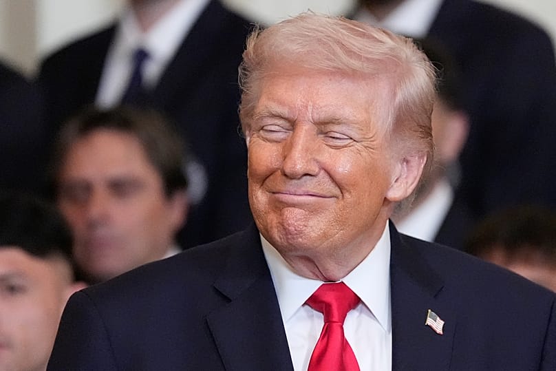 Donald Trump, sonriendo durante un acto institucional