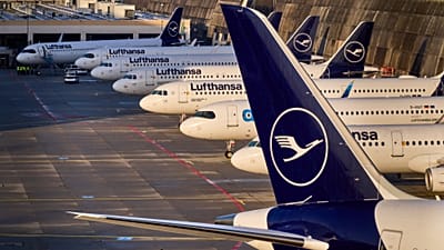 Lufthansa aircraft at Frankfurt Airport