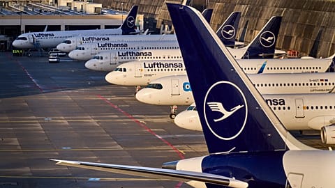 Lufthansa aircraft at Frankfurt Airport