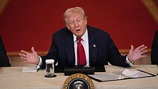 President Donald Trump speaks during a roundtable discussion on college sports in the East Room of the White House, 6 March, 2026
