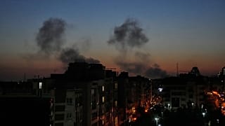 Plumes of smoke rise as strikes hit the city during the US–Israeli military campaign in Tehran, 6 March, 2026