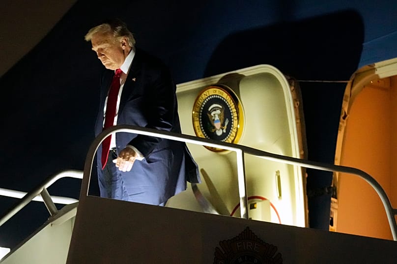 US President Donald Trump steps off Air Force One at Miami International Airport, 6 March, 2026