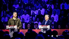 Lázár János és Orbán Viktor egy debreceni fideszes kampányrendezvényen 2026. március 7-én