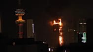 A tower in Kuwait City on fire, 8 March, 2026