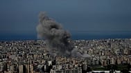Smoke rise following Israeli airstrikes in Dahiyeh, Beirut's southern suburbs, Lebanon, Friday, March 6, 2026.
