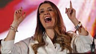 Paloma Valencia, del partido Centro Democrático, celebra tras ganar la nominación en Bogotá, Colombia, el domingo 8 de marzo de 2026.