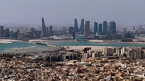 FILE - A general arial view of Bahrain Financial Harbour is seen. 29 March 29 2021
