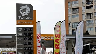 A gas station displays prices up to €2.31 per litre in Marseille, southern France, Wednesday, March 9, 2022.