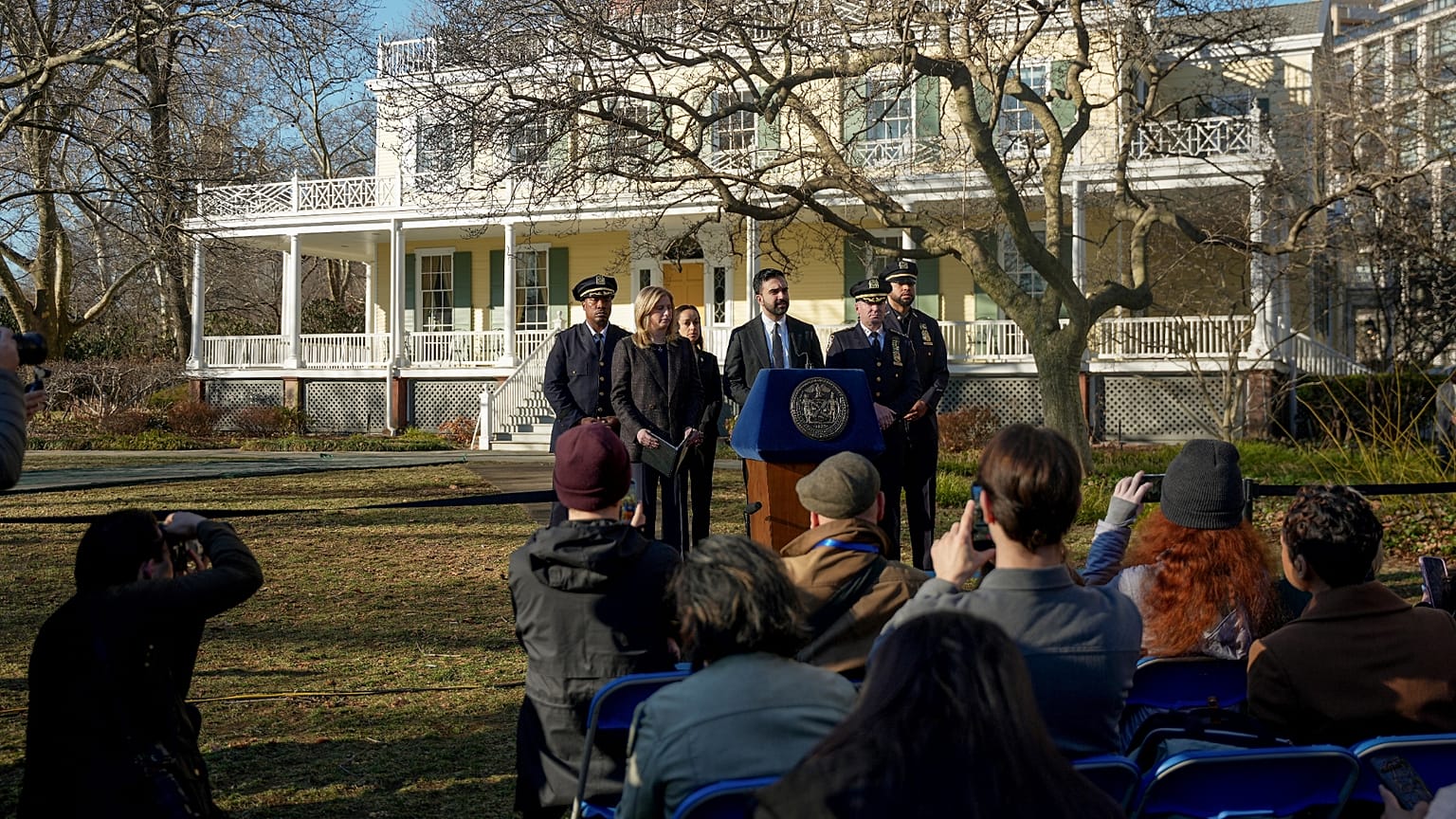 New York Mayor Zohran Mamdani speaks during a news conference at Gracie Mansion, Monday, March 9, 2026