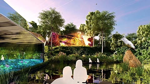 Render of teamLab's new kayaking experience which is part of the Wetlands by the Bay project in Singapore