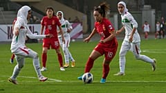 مباراة الصين وإيران في كأس آسيا للسيدات بملعب مومباي في الهند، 23 يناير/كانون الثاني 2022.