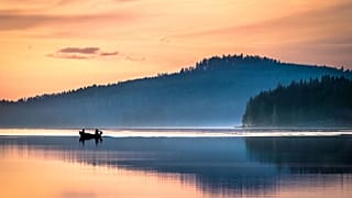 Midnight sun at Lake Pielinen