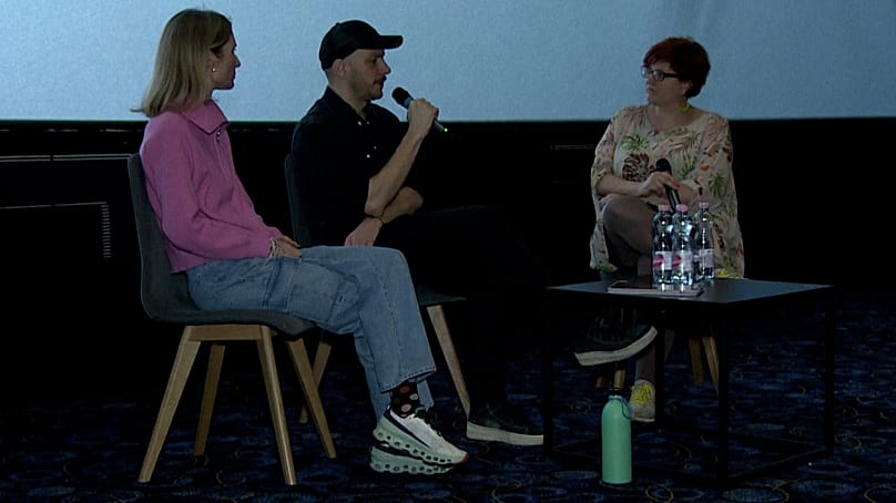 Topolánszky Tamás Yvan és Sümeghy Claudia a film producerei egy közönségvetítés utáni beszélgetésen