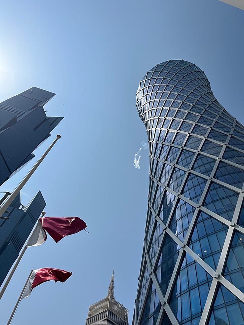 Clouds of smoke from interception seen above Doha, 11 March 2026