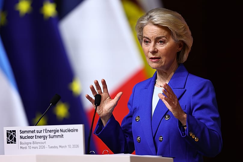 EU-Kommissionspräsidentin Ursula von der Leyen beim Kernenergie-Gipfel der IAEA in Paris, 10. März 2026