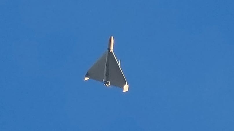 Um drone iraniano Shahed disparado pela Rússia a 17 de outubro de 2022