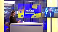 Israeli Opposition Leader Yair Lapid during an interview with Euronews.
