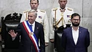 El nuevo presidente de Chile, Antonio Kast, junto al anterior presidente, Gabriel Boric.