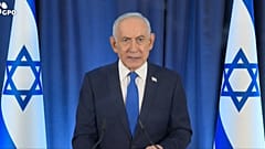 Il primo ministro Netanyahu in uno screenshot del discorso in diretta di giovedì sera