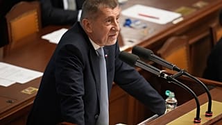 El primer ministro checo Andrej Babis en el Parlamento de Praga, 2026.03.05.
