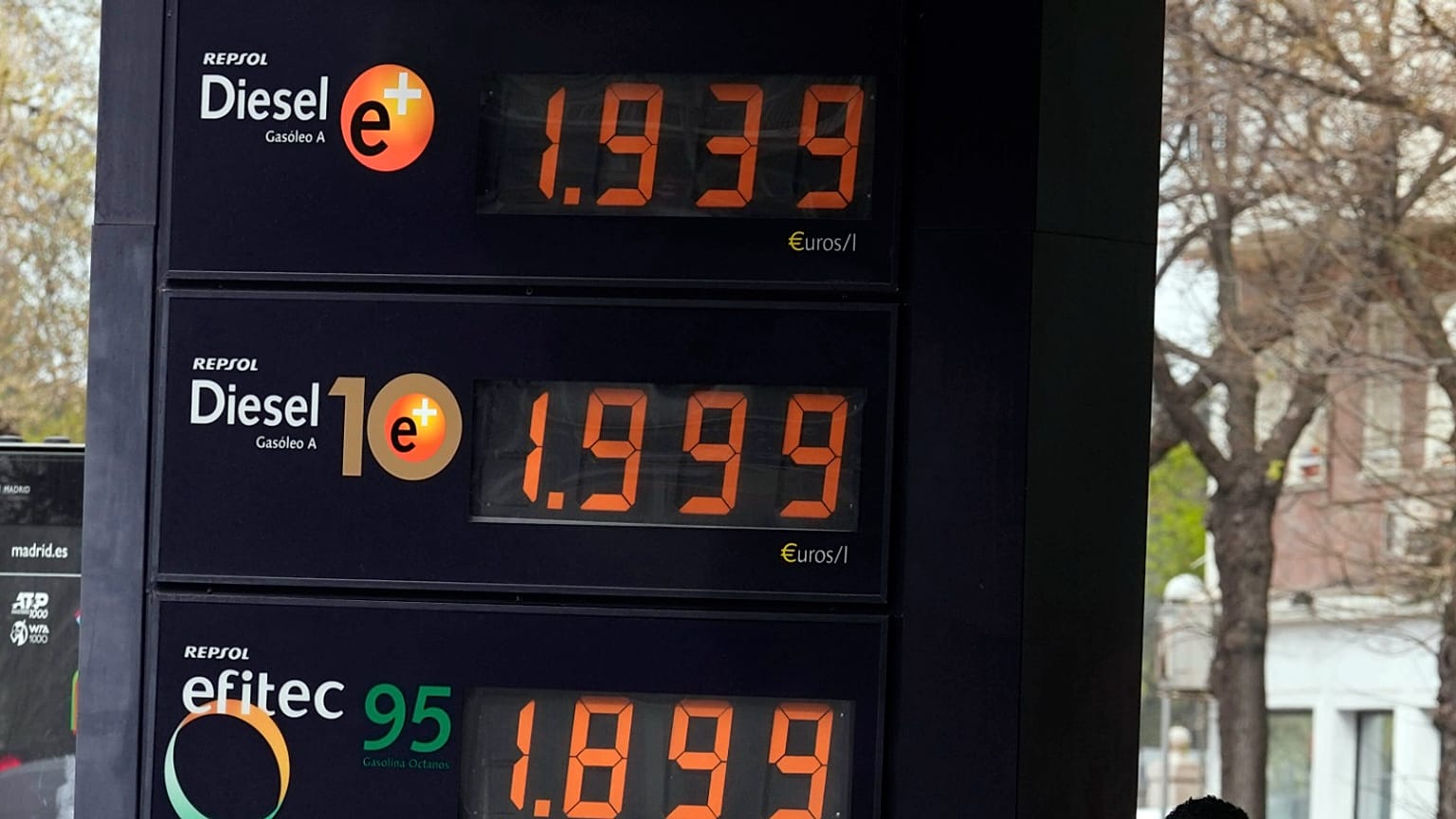 Foto de archivo de los precios de la gasolina en 2022. 