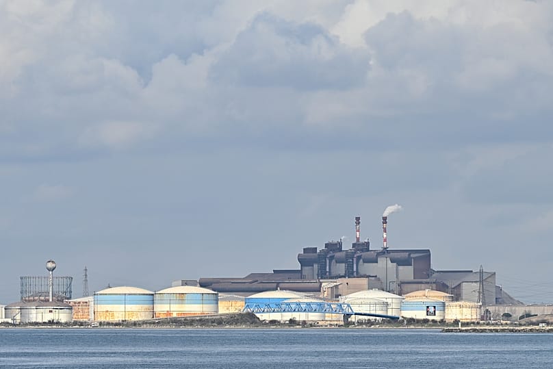 View of the oil refinery of Fos-Lavera near Marseille, southern France, Wednesday, March 11, 2026.