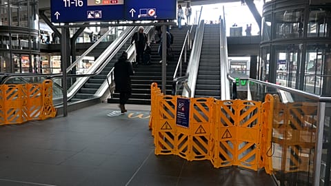 Broken escalators at Berlin Central Station, Berlin, 12/03/2026