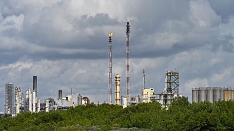 View of the oil refinery of Fos-Lavera near Marseille, southern France, Wednesday, March 11, 2026. 