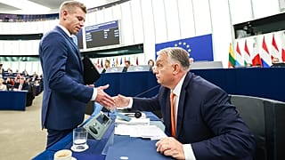 Magyar Péter és Orbán Viktor az Európai Parlamentben