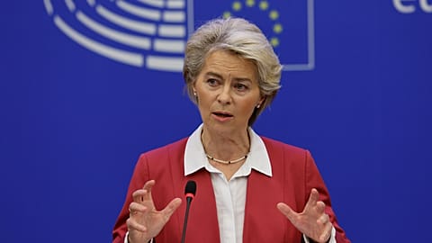 European Commission President Ursula von der Leyen at the European Parliament, Oct. 2022.