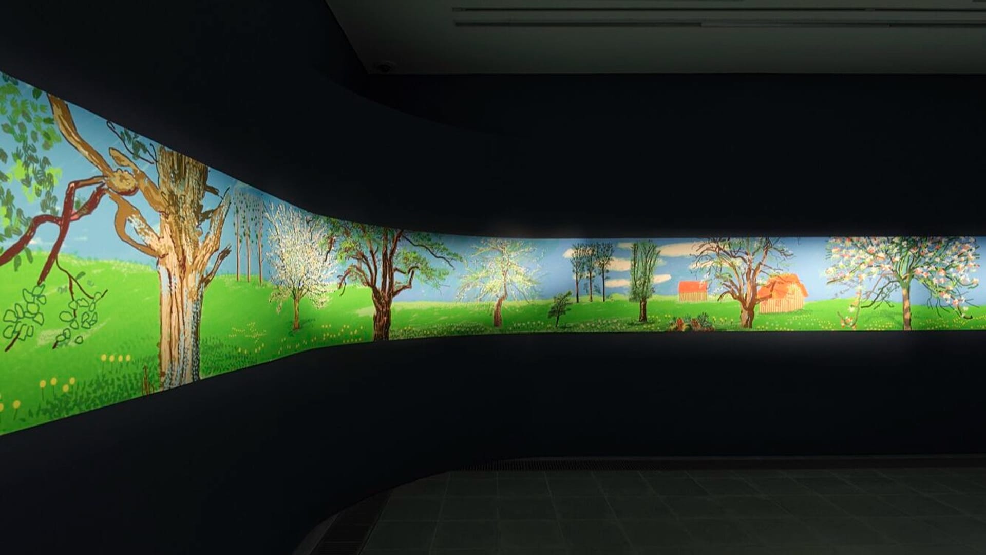 David Hockney: un año en Normandía y otras reflexiones sobre la pintura, vista de la instalación, Serpentine North.