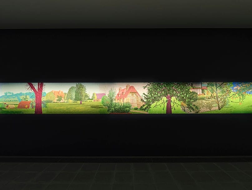 View of David Hockney's Bayeux tapestry-inspired 70-metre-long artwork