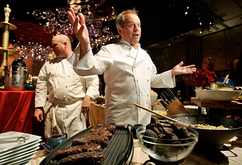 FILE: Wolfgang Puck previewing the Governors Ball food and decor at Hollywood and Highland in Los Angeles, 30 January 2008. 