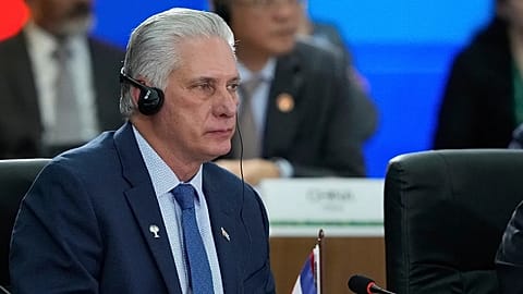 FILE - Il presidente cubano Miguel Diaz-Canel partecipa al 17° vertice annuale dei BRICS a Rio de Janeiro, il 6 luglio 2025.
