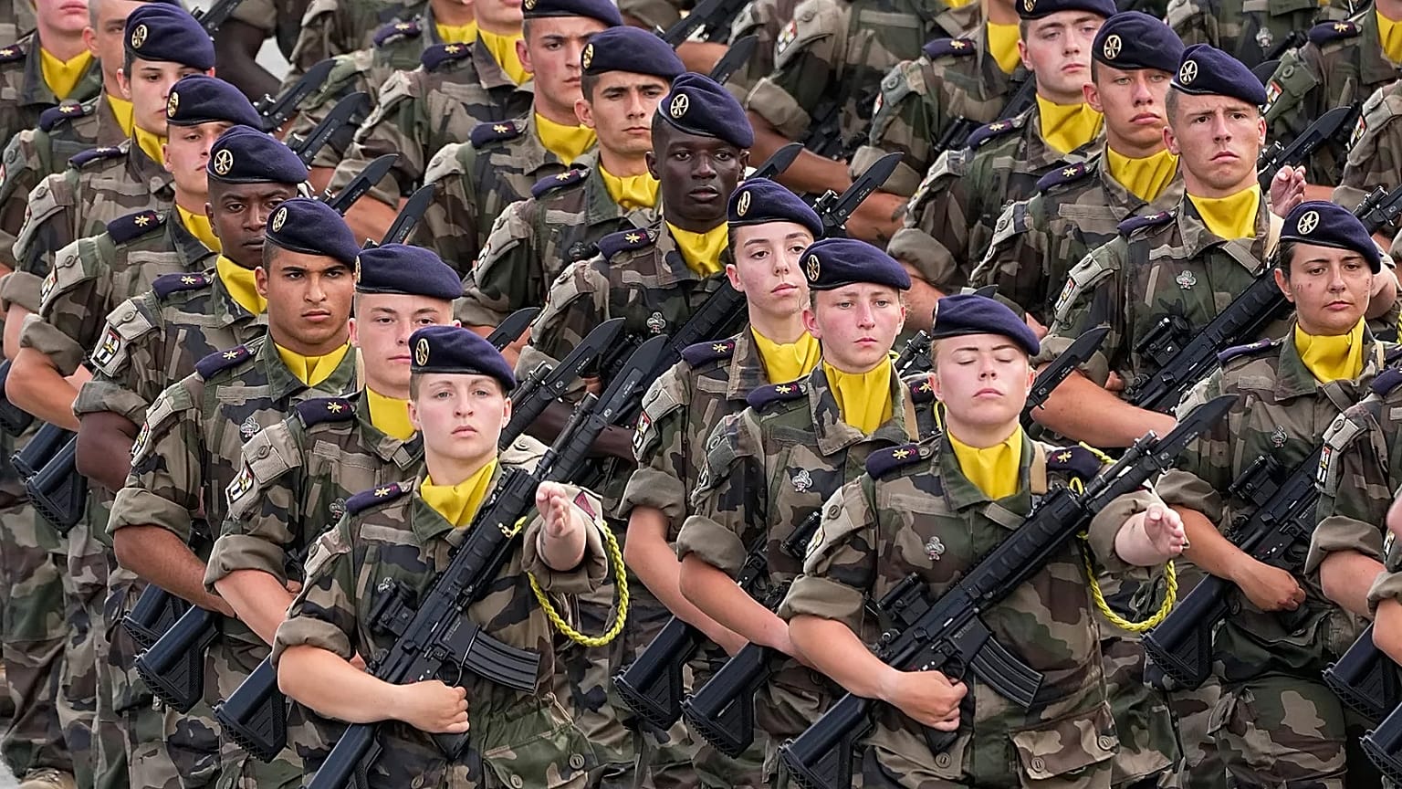 French troops during the Bastille Day parade in Paris, 14 July, 2024 